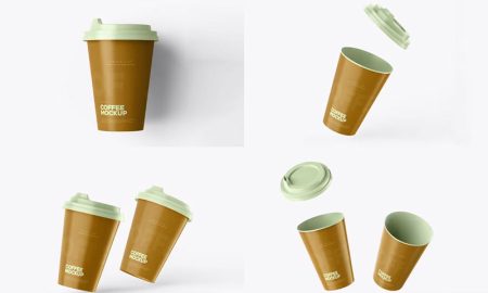 Four-Coffee-Cups-Mockup